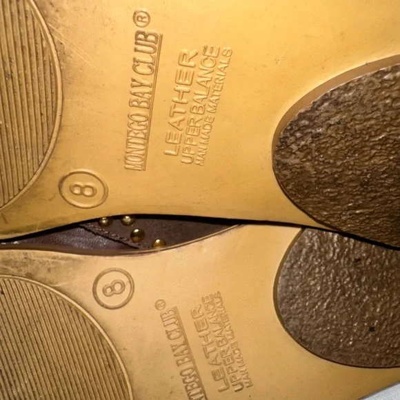 Montego Bay Club Brown and Red Embellished Sandals.     (#101) - Picture 3 of 4